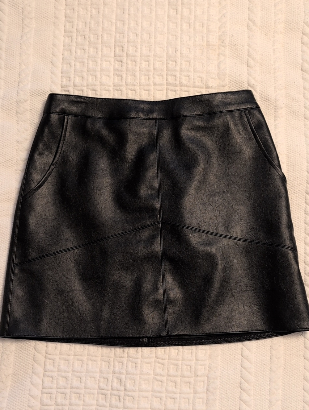 Altar'd State Black Faux Leather Mini Skirt